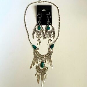 Silver Plated and Turquoise Jewelry Set